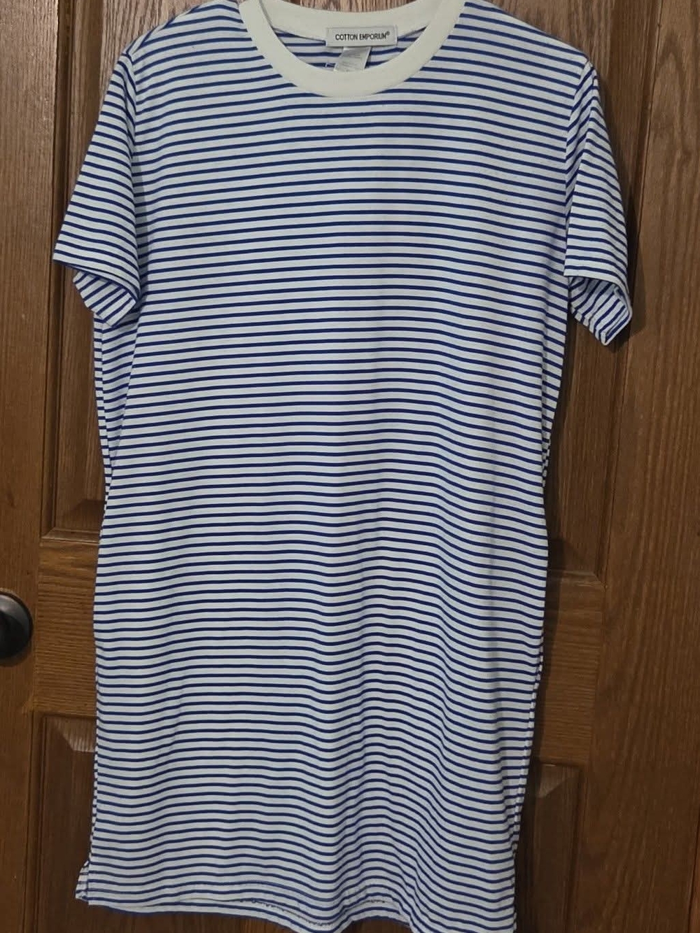 Cotton Emporium Blue and White Striped Maxi Dress